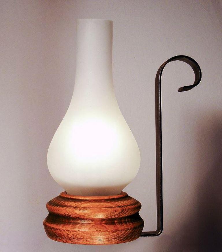 Veioza, lampa de masa rustica fabricata manual din lemn Vela WOOD-VE-TL1, corpuri de iluminat, lustre